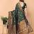 Green soft silk blend banarasi jacuard work designer party wear saree with unstitched blouse piece