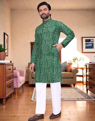 classic ethnic design men   s comfortable cotton kurta 1