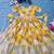  Yellow digital print gown with embroidered sequins