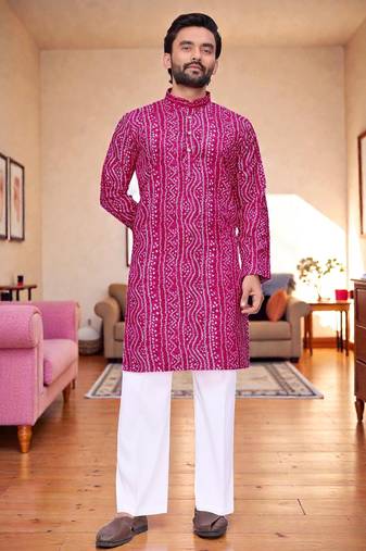 classic ethnic design men’s comfortable cotton kurta