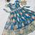 Sky Blue Digital Print Gown With Embroidered Sequins 