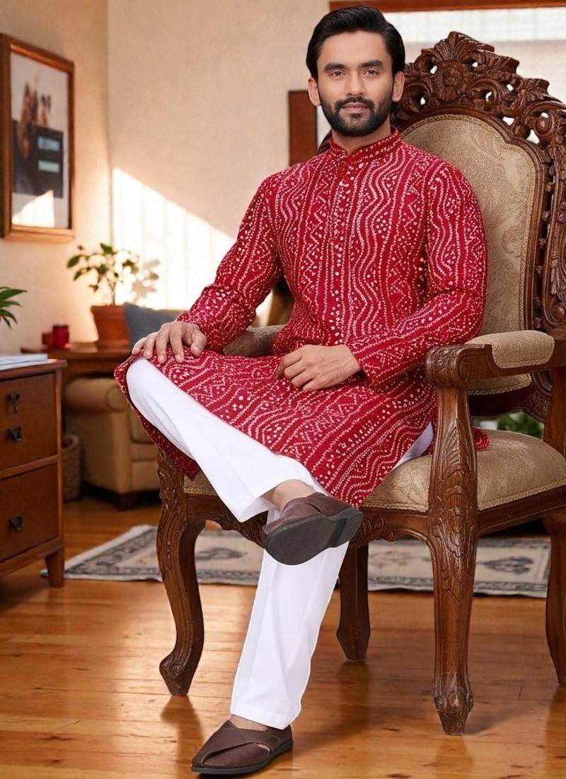 classic ethnic design men’s comfortable cotton kurta