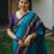 Sky blue soft silk blend banarasi jacuard work designer party wear saree with unstitched blouse piece