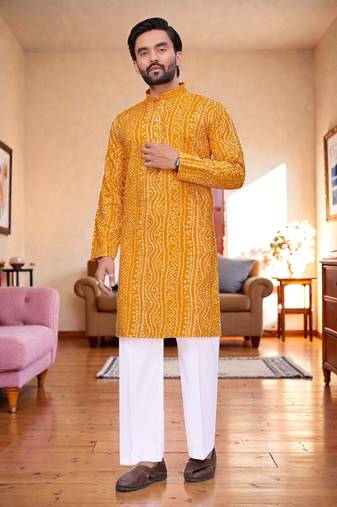 classic ethnic design men’s comfortable cotton kurta