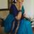 Sky blue soft silk blend banarasi jacuard work designer party wear saree with unstitched blouse piece