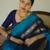 Sky blue soft silk blend banarasi jacuard work designer party wear saree with unstitched blouse piece