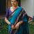 Sky blue soft silk blend banarasi jacuard work designer party wear saree with unstitched blouse piece
