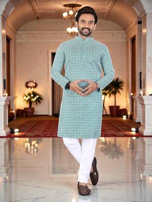 classic ethnic design men   s comfortable cotton kurta 1