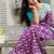 Purple soft silk blend banarasi jacuard work designer party wear saree with unstitched blouse piece