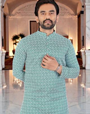 classic ethnic design men   s comfortable cotton kurta 2