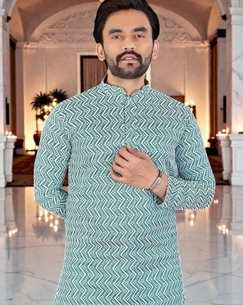 classic ethnic design men’s comfortable cotton kurta