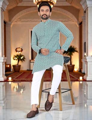classic ethnic design men   s comfortable cotton kurta 3