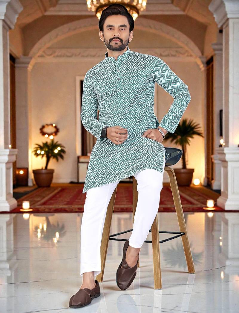 classic ethnic design men’s comfortable cotton kurta
