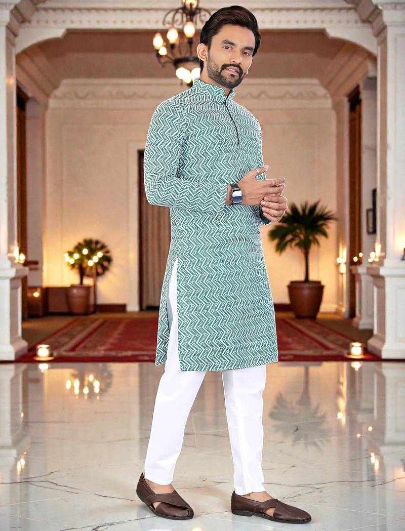 classic ethnic design men’s comfortable cotton kurta
