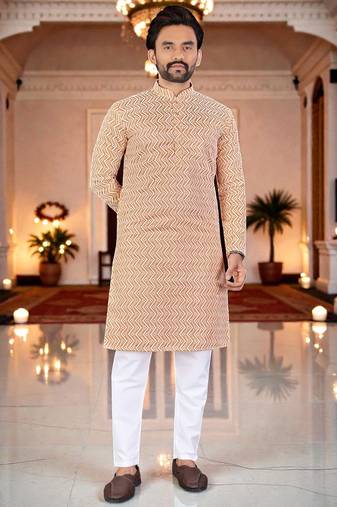 classic ethnic design men’s comfortable cotton kurta