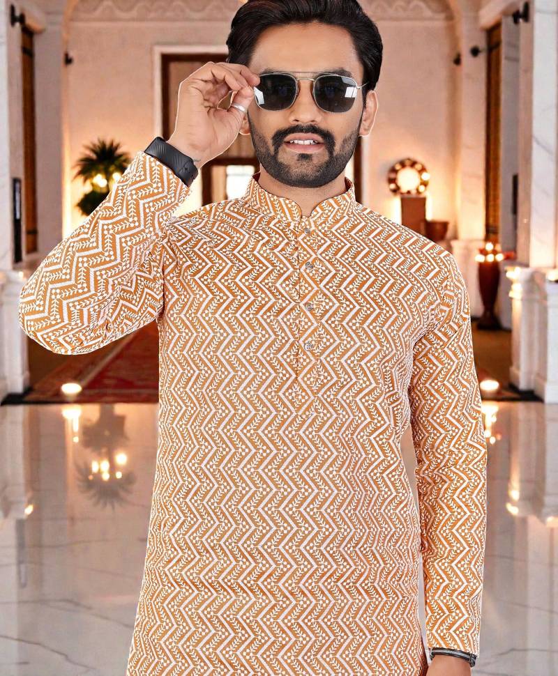 classic ethnic design men’s comfortable cotton kurta
