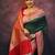 Green soft silk blend banarasi jacuard work designer party wear saree with unstitched blouse piece