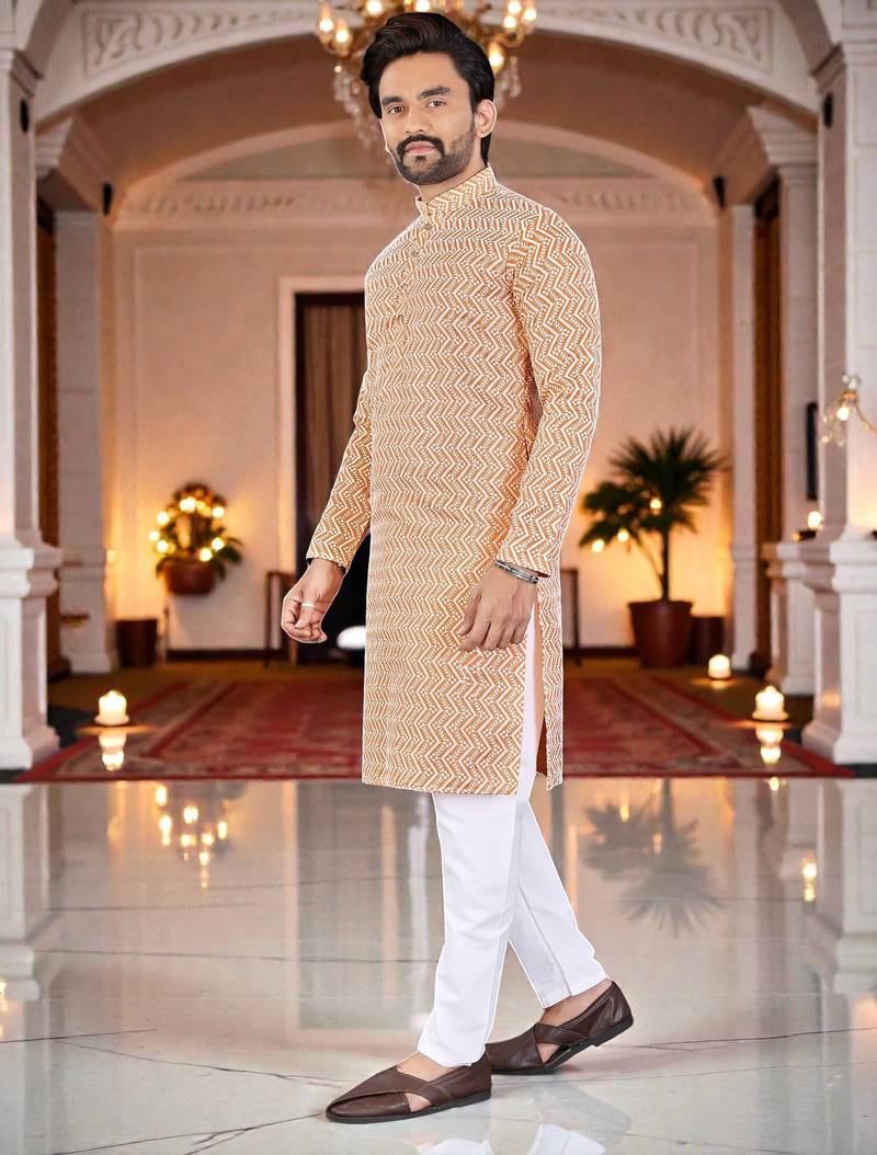 classic ethnic design men’s comfortable cotton kurta