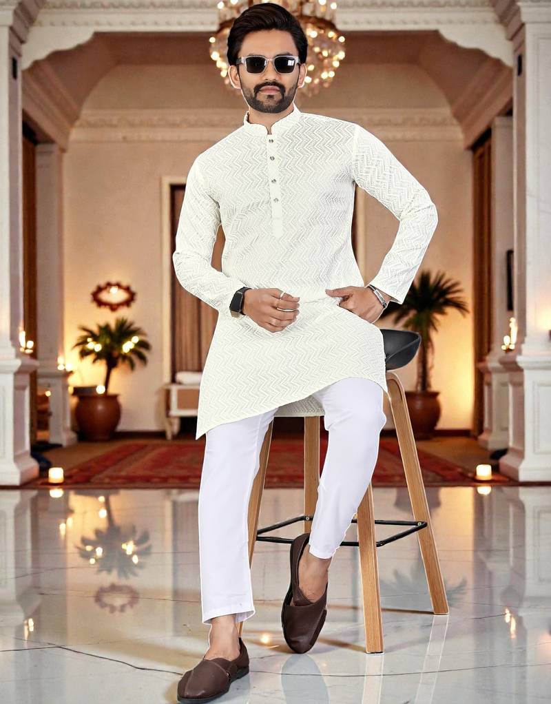 classic ethnic design men’s comfortable cotton kurta