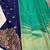 Blue soft silk blend banarasi jacuard work designer party wear saree with unstitched blouse piece