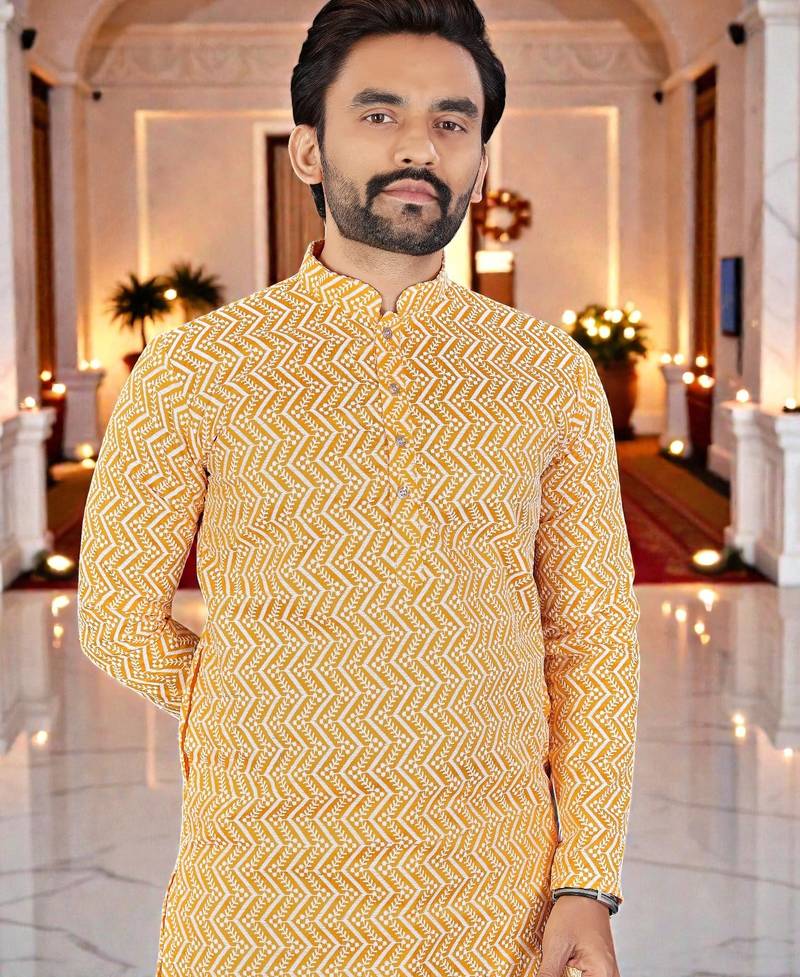 classic ethnic design men’s comfortable cotton kurta