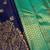 Blue soft silk blend banarasi jacuard work designer party wear saree with unstitched blouse piece
