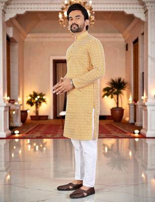 classic ethnic design men   s comfortable cotton kurta 5