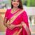 Pink soft silk blend banarasi jacuard work designer party wear saree with unstitched blouse piece