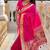 Pink soft silk blend banarasi jacuard work designer party wear saree with unstitched blouse piece