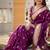 Purple soft silk blend banarasi jacuard work designer party wear saree with unstitched blouse piece