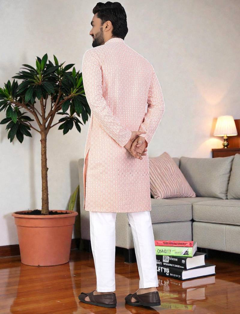 classic ethnic design men’s comfortable cotton kurta