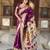 Purple soft silk blend banarasi jacuard work designer party wear saree with unstitched blouse piece