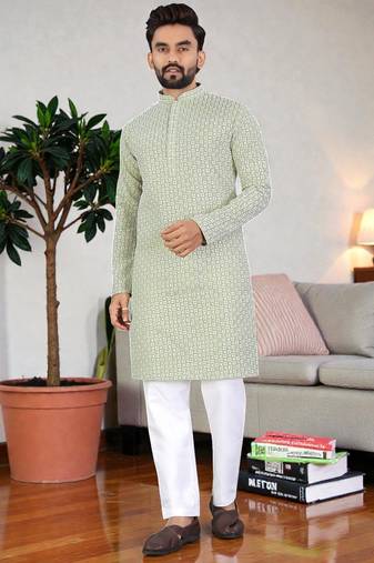 classic ethnic design men’s comfortable cotton kurta