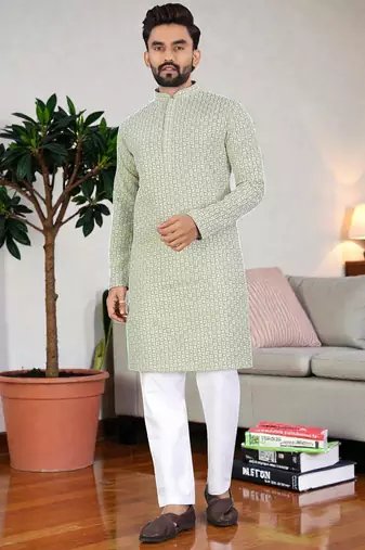 classic ethnic design men’s comfortable cotton kurta