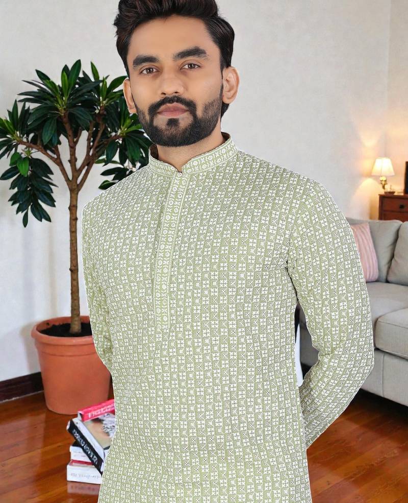 classic ethnic design men’s comfortable cotton kurta