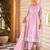 Purple ethnic motifs embroidered mirror work anarkali kurti with pyjamas & dupat