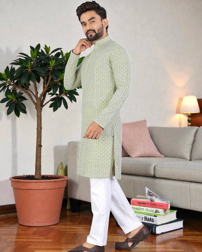 classic ethnic design men’s comfortable cotton kurta