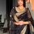 Black soft silk blend banarasi jacuard work designer party wear saree with unstitched blouse piece