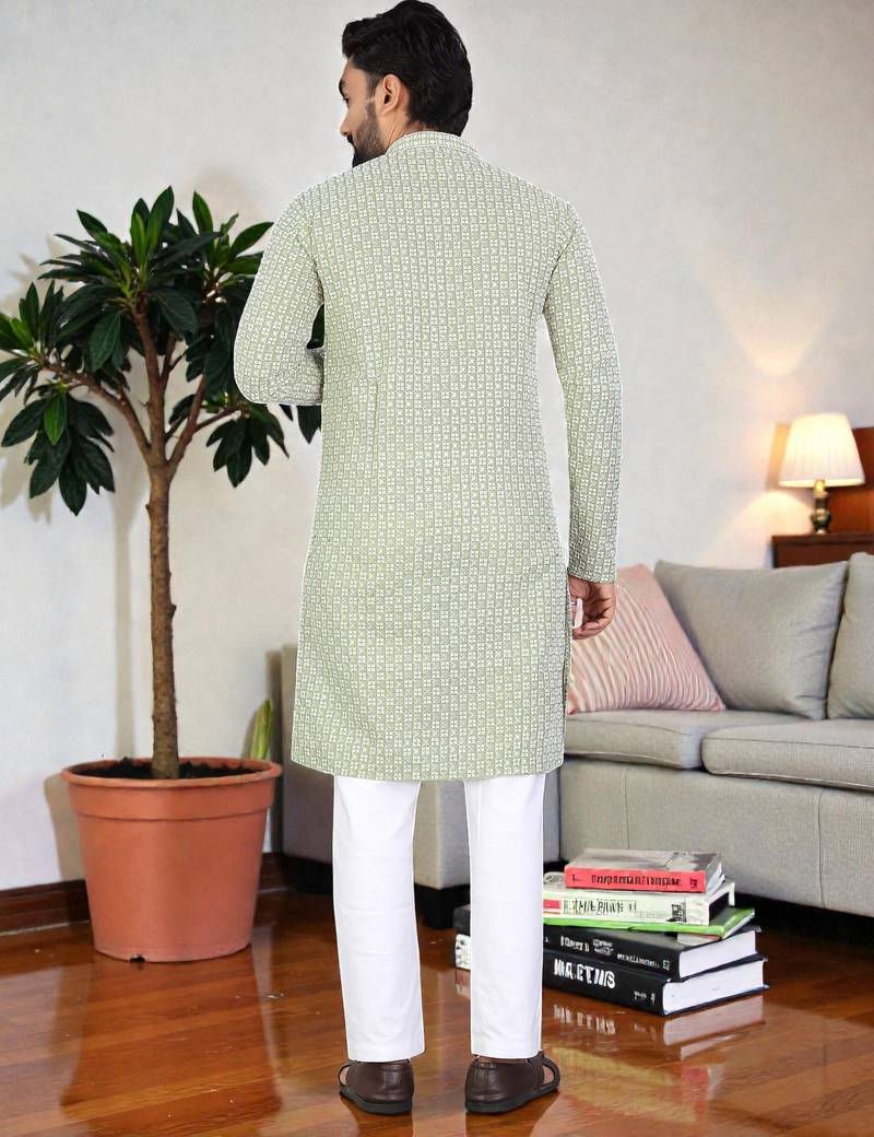 classic ethnic design men’s comfortable cotton kurta