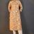 Mustard cotton blend floral printed kurta for women