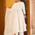 White ethnic motifs embroidered mirror work anarkali kurti with pyjamas & dupatt