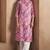 Light pink cotton blend printed kurta for women