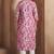 Light pink cotton blend printed kurta for women
