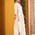 White ethnic motifs embroidered mirror work anarkali kurti with pyjamas & dupatt