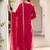 Pink vichitra silk embroidered straight kurta set with embroidered dupatta