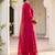 Pink vichitra silk embroidered straight kurta set with embroidered dupatta