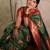 Green soft silk blend banarasi jacuard work designer party wear saree with unstitched blouse piece