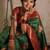Green soft silk blend banarasi jacuard work designer party wear saree with unstitched blouse piece