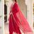 Pink vichitra silk embroidered straight kurta set with embroidered dupatta