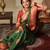 Green soft silk blend banarasi jacuard work designer party wear saree with unstitched blouse piece